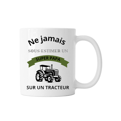 Mug "Ne jamais sous-estimer un papa sur un tracteur" - COQ AGRI