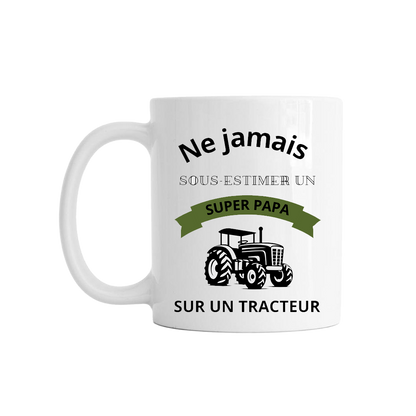 Mug "Ne jamais sous-estimer un papa sur un tracteur" - COQ AGRI