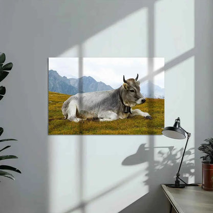Poster métallique - Vache Grise des Alpes